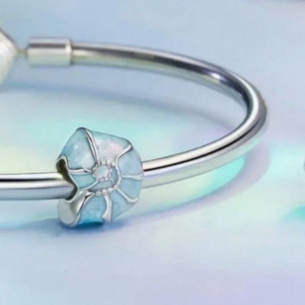 2 FOR 10$ blue ocean  shell Charm for Bracelet, Necklace, Shoe Lace